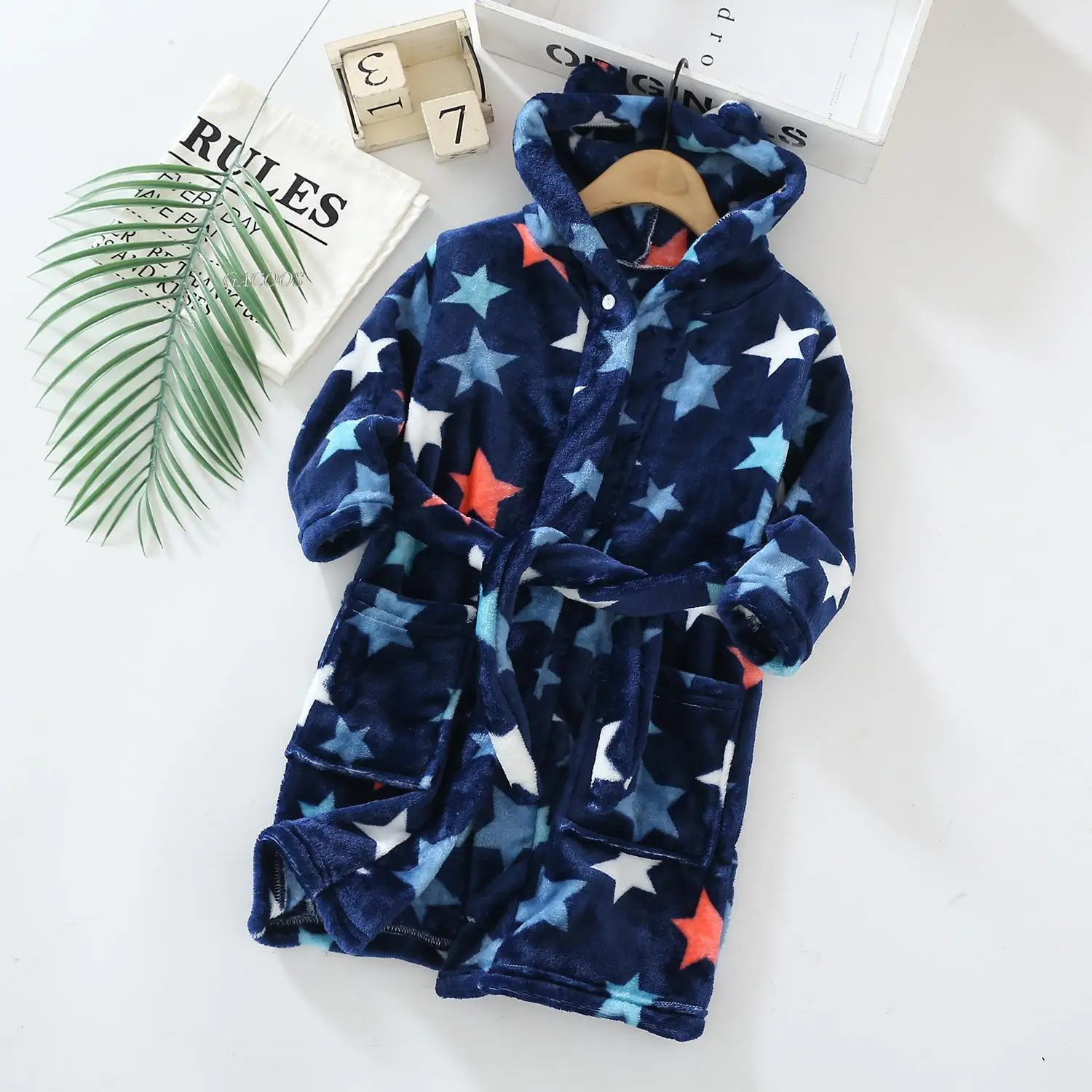 Kids Coral Velvet Bathrobe Baby Girls Boy Cartoon Fleece Pajamas Children Soft Bath Robe Nightgown Teenager Toddler Clothing