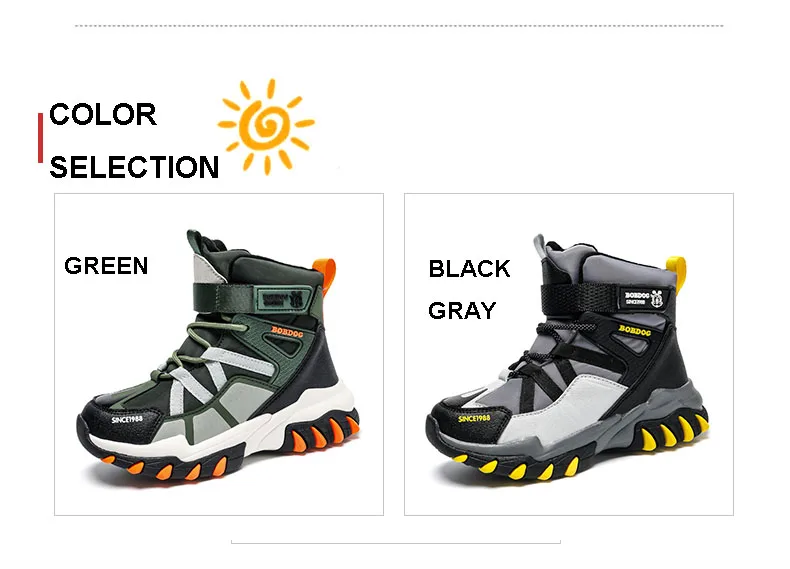 Winter Fashion High-top Sneakers for Children Warm Plush Snow Boots Child Waterproof Sneakers Boys Non-Slip Outdoor Boots 30-39