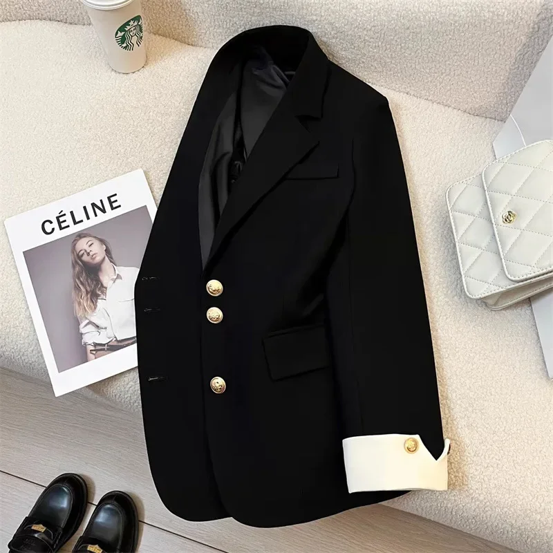 Blazer Woman Korean Fashion Spring Autumn New Solid Color Suit Jacket Leisure Temperament Senior Sense of Ladies Suit Streetwear