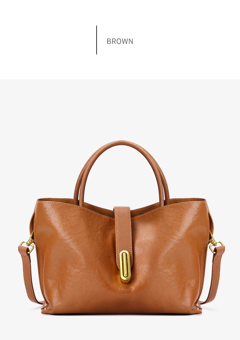 Genuine Leather Women's Bags Commuter Tote Large Capacity Luxury Handbag Female Top-grain Cowhide Fashion Crossbody Bag Woman