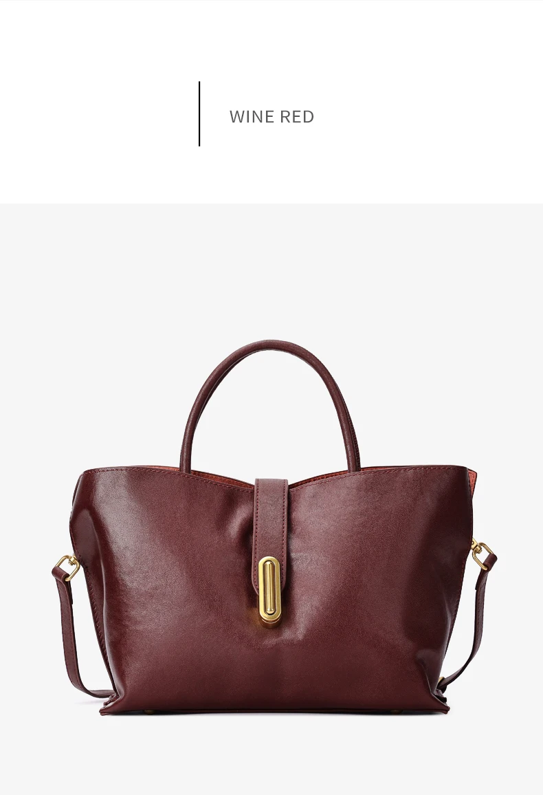 Genuine Leather Women's Bags Commuter Tote Large Capacity Luxury Handbag Female Top-grain Cowhide Fashion Crossbody Bag Woman
