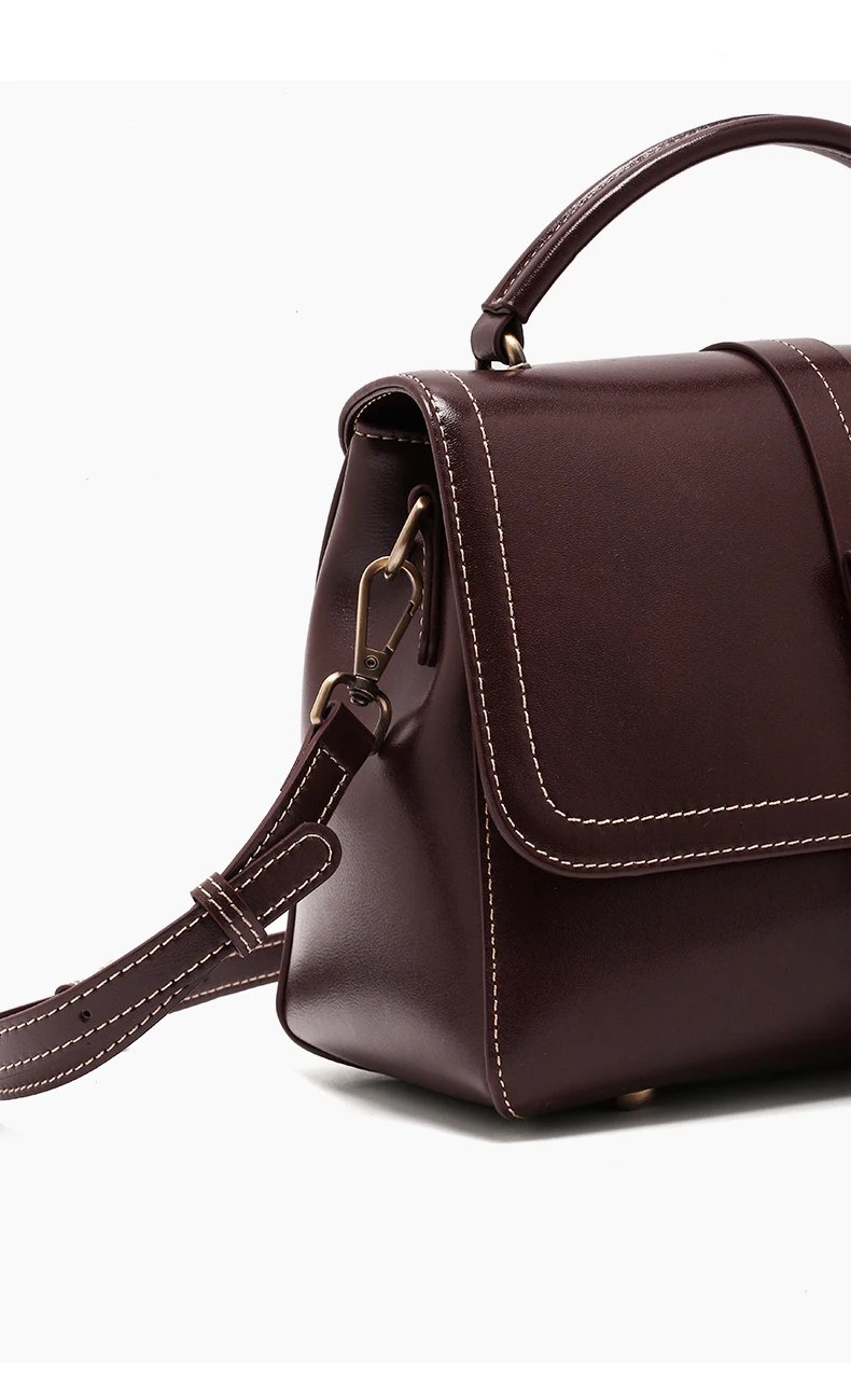 Genuine Leather Handbags Women Mini Square Flap Cross Body Bags Ladies Luxury Designer First Layer Cowhide Purses Shoulder Bag