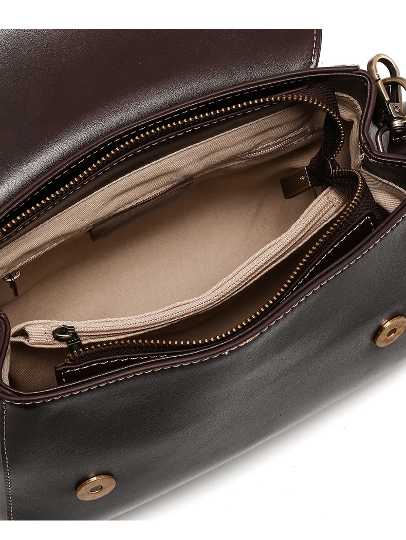 Genuine Leather Handbags Women Mini Square Flap Cross Body Bags Ladies Luxury Designer First Layer Cowhide Purses Shoulder Bag