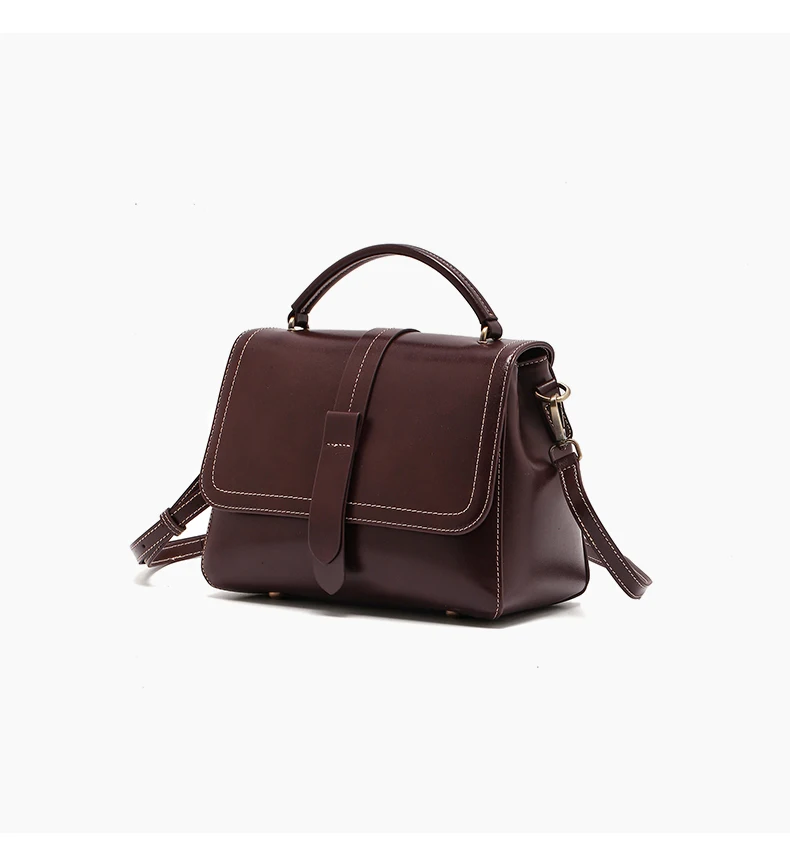 Genuine Leather Handbags Women Mini Square Flap Cross Body Bags Ladies Luxury Designer First Layer Cowhide Purses Shoulder Bag