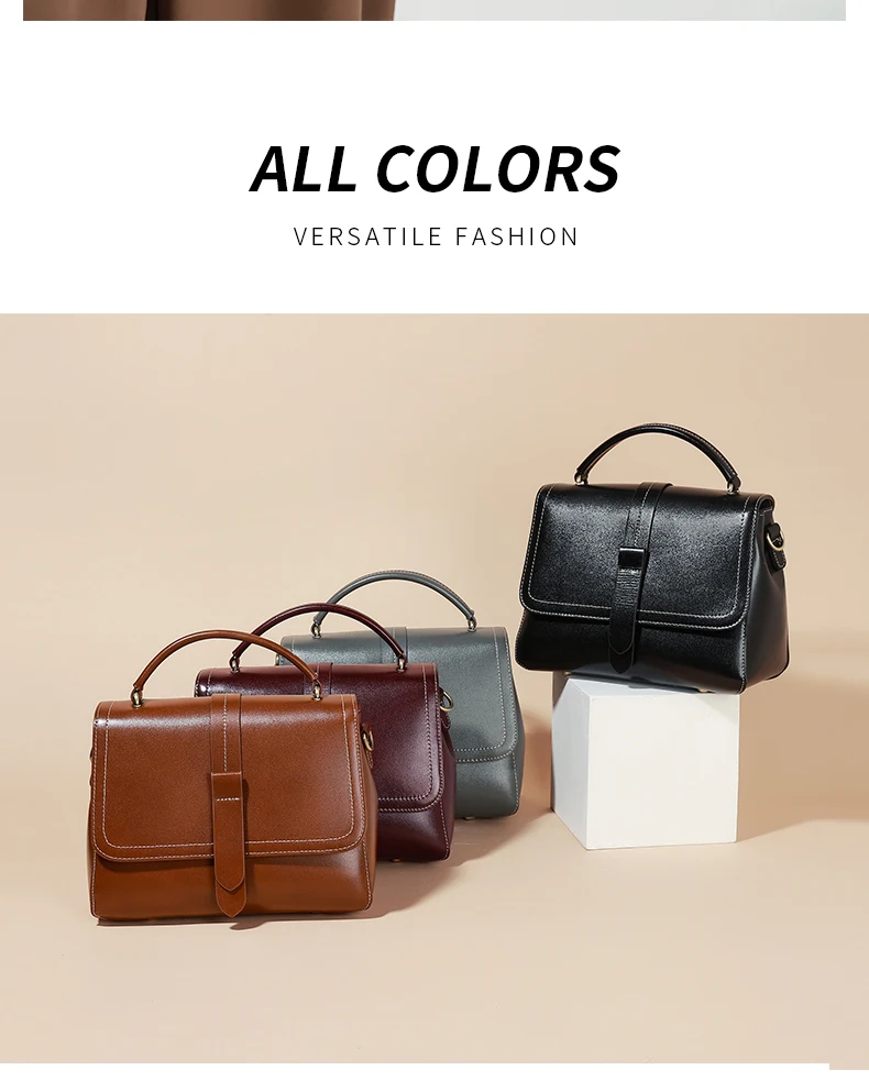 Genuine Leather Handbags Women Mini Square Flap Cross Body Bags Ladies Luxury Designer First Layer Cowhide Purses Shoulder Bag