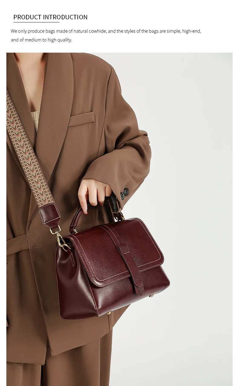 Genuine Leather Handbags Women Mini Square Flap Cross Body Bags Ladies Luxury Designer First Layer Cowhide Purses Shoulder Bag