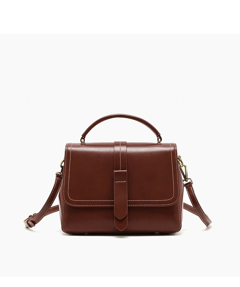 Genuine Leather Handbags Women Mini Square Flap Cross Body Bags Ladies Luxury Designer First Layer Cowhide Purses Shoulder Bag