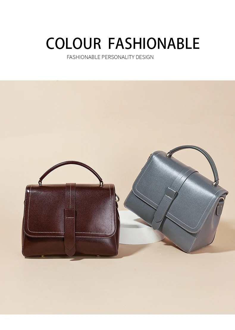 Genuine Leather Handbags Women Mini Square Flap Cross Body Bags Ladies Luxury Designer First Layer Cowhide Purses Shoulder Bag