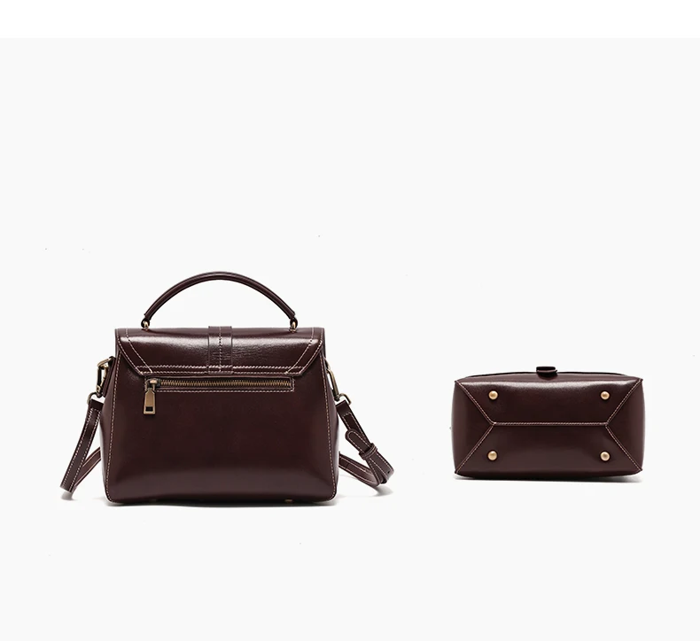 Genuine Leather Handbags Women Mini Square Flap Cross Body Bags Ladies Luxury Designer First Layer Cowhide Purses Shoulder Bag