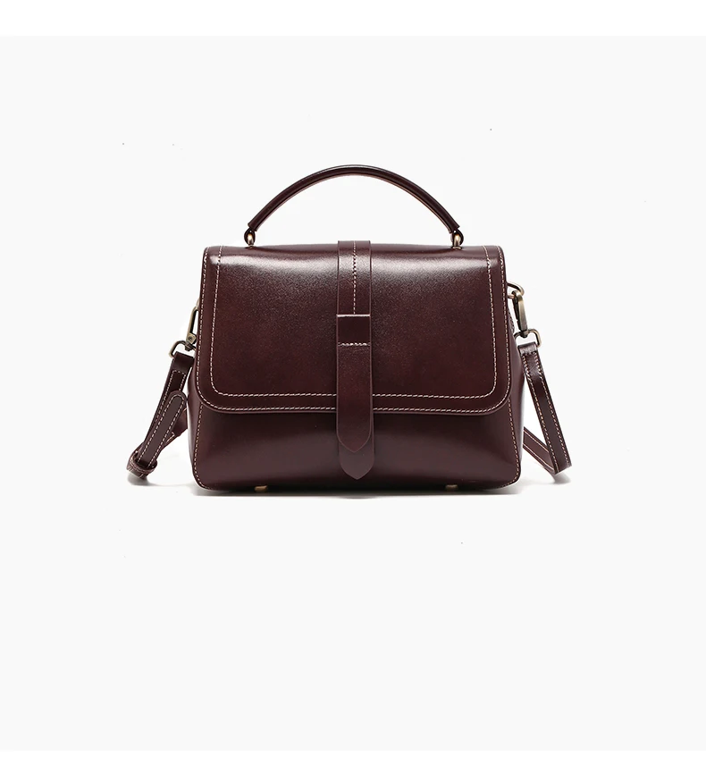Genuine Leather Handbags Women Mini Square Flap Cross Body Bags Ladies Luxury Designer First Layer Cowhide Purses Shoulder Bag