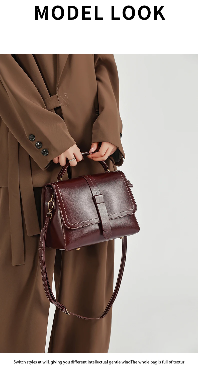 Genuine Leather Handbags Women Mini Square Flap Cross Body Bags Ladies Luxury Designer First Layer Cowhide Purses Shoulder Bag