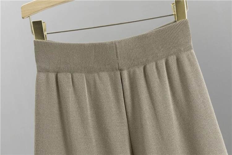 2026 Winter And Autumn Fashionable Elegant Women's Knitted 3-Piece Set cardigan Women's Sweater Women's Wide Leg Pants