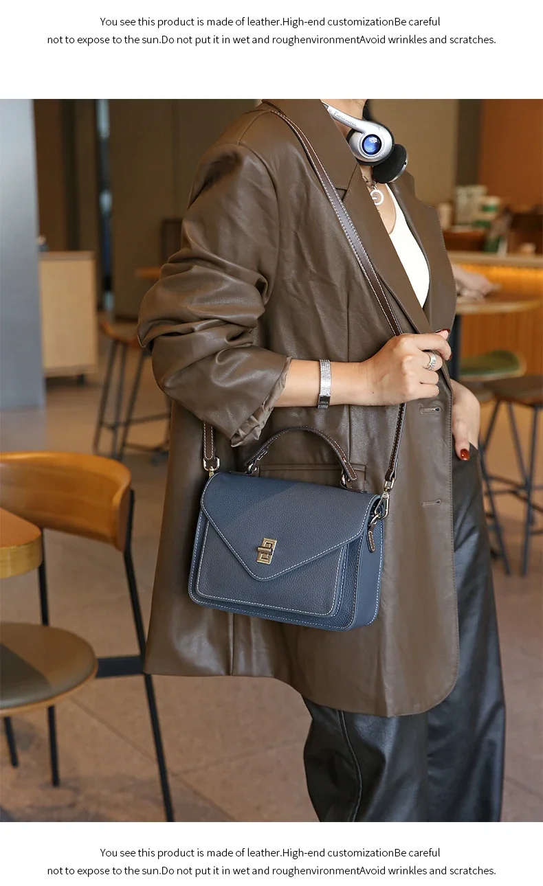Women Natural Cow Genuine Leather Shoulder Bag Female Large Capacity Casual Crossbody Bag Lady Cowhide Fashion Commuting Handbag