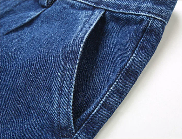 2021 Thick Cotton Fabric Relaxed Fit Brand Jeans Men Casual Classic Straight Loose Jeans Male Denim Pants Trousers Size 28-40