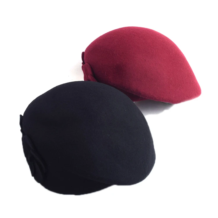 Fashion Women Flowers Cashmere Berets Female Bonnet Caps Winter Women's Hats High Quality Wool Beret Lady Painter Hats Lady