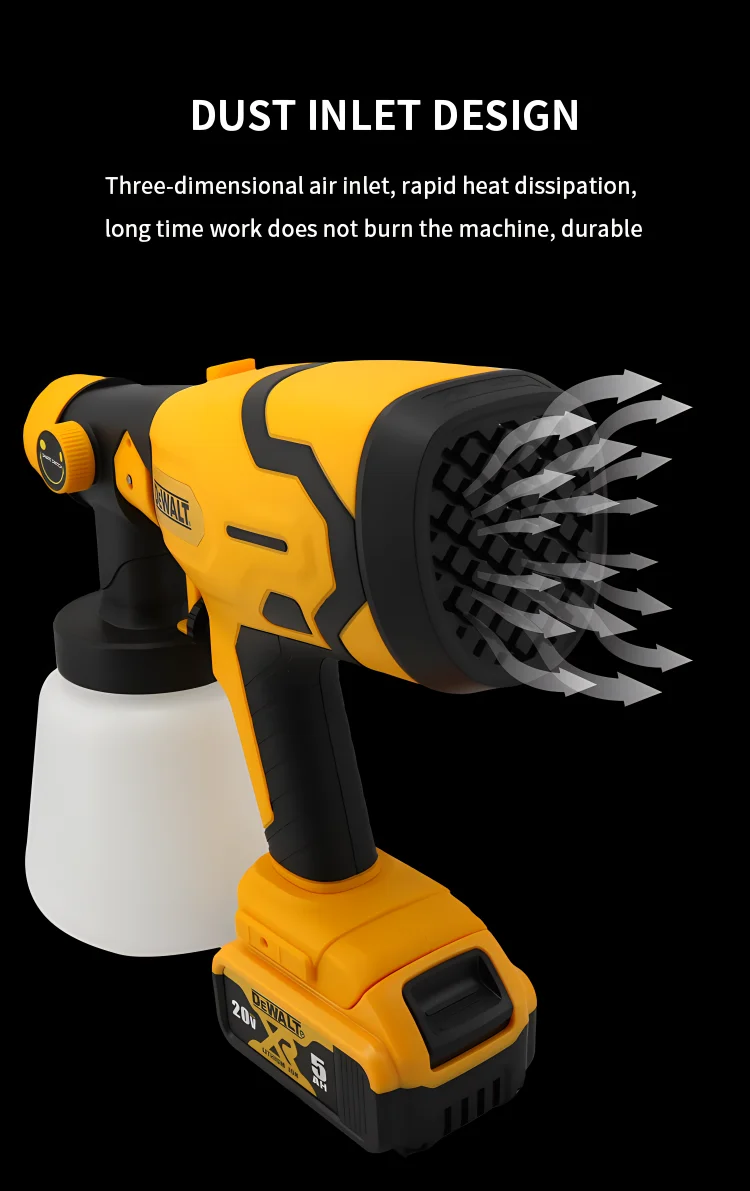 Dewalt Airbrush Brushless Electric Spray Gun Lightweight Paint Sprayer Uniform Spray for Home Improvement And DIY Projects