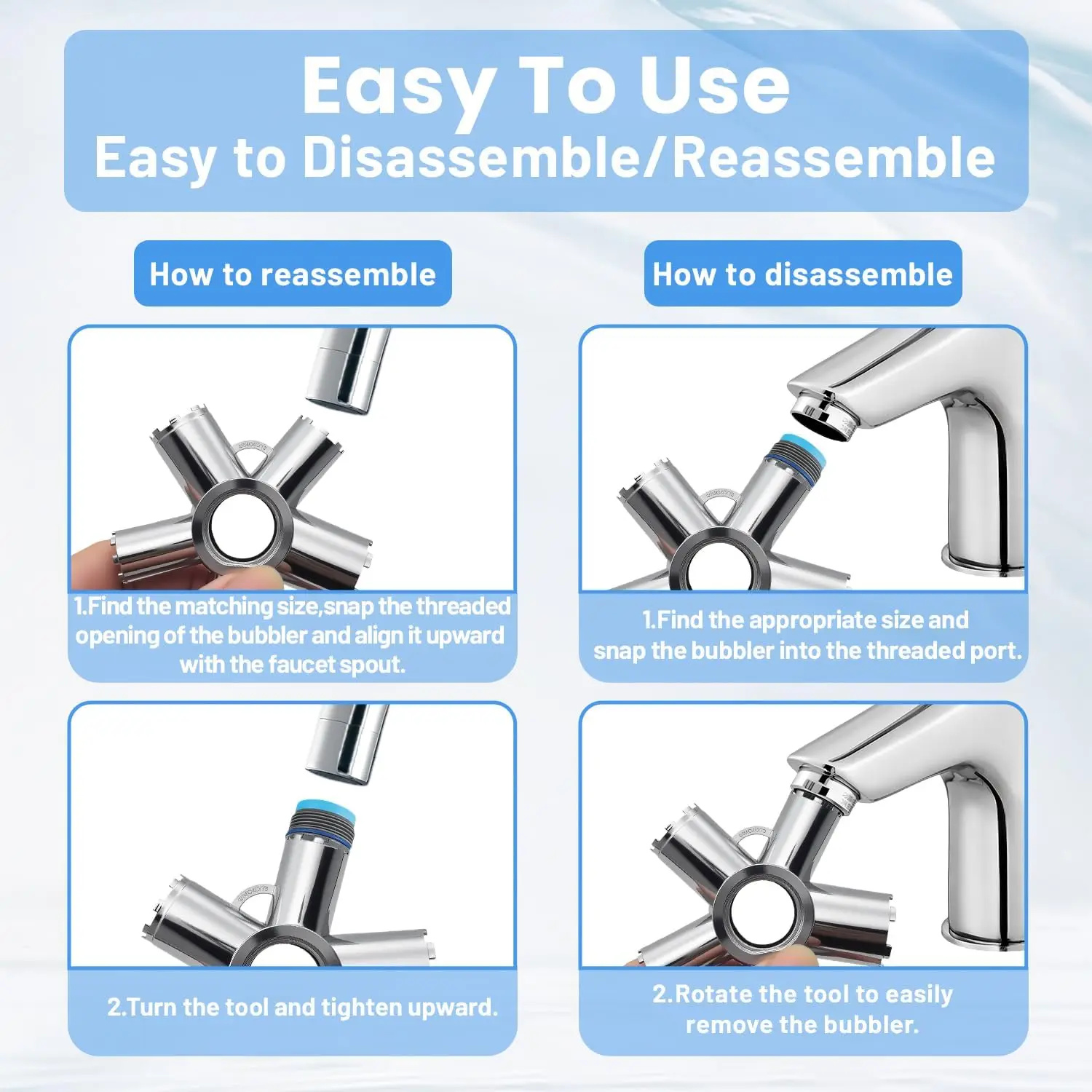 10-in-1 Metal Faucet Aerator Key Removal Tool for M16.5-M28, Heavy Duty Cache Aerator Wrench for Sink Tap