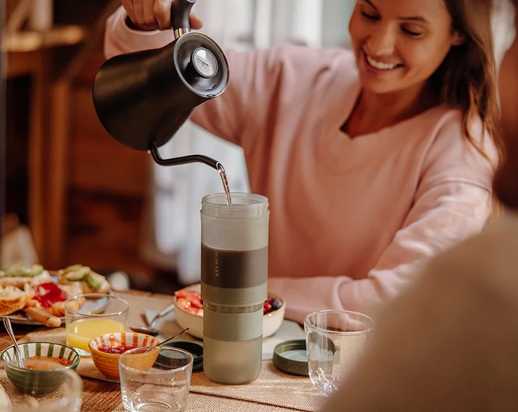 WACACO Prestina, All-in-1 Portable French Press Coffee Maker, Foldable Manual Brewer for Camping, Hiking & Travel, Easy Clean