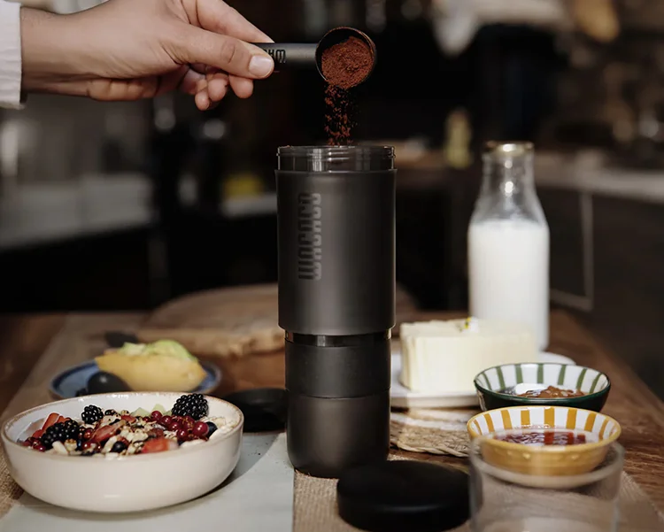 WACACO Prestina, All-in-1 Portable French Press Coffee Maker, Foldable Manual Brewer for Camping, Hiking & Travel, Easy Clean