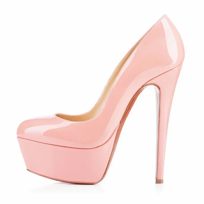 Women Pumps Stiletto Sexy Platform Round Toes 14cm Extremely Stripper Pole Dance High Heels Party Dress Wedding Shoes Large Size