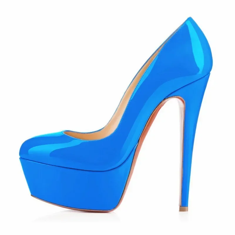 Women Pumps Stiletto Sexy Platform Round Toes 14cm Extremely Stripper Pole Dance High Heels Party Dress Wedding Shoes Large Size