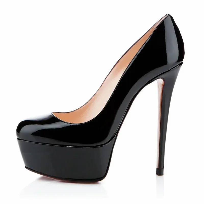 Women Pumps Stiletto Sexy Platform Round Toes 14cm Extremely Stripper Pole Dance High Heels Party Dress Wedding Shoes Large Size