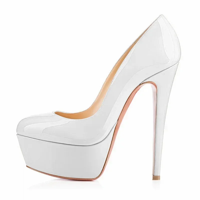 Women Pumps Stiletto Sexy Platform Round Toes 14cm Extremely Stripper Pole Dance High Heels Party Dress Wedding Shoes Large Size
