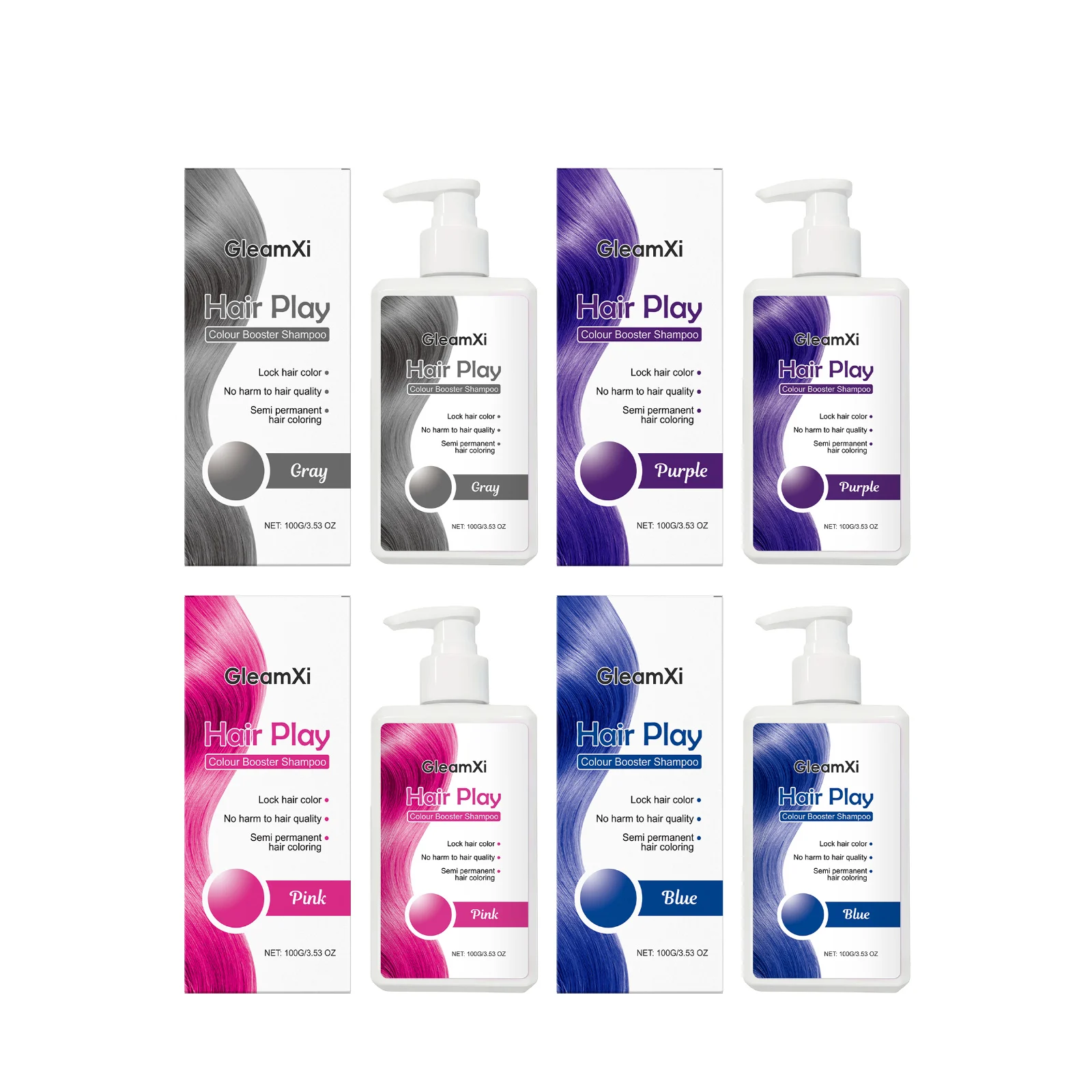Color Booster Shampoo Lock Hair Color Enhance Semi-Permanent Colour Not Damaging Hair Non-irritating Scalp Hairdressing Shampoo