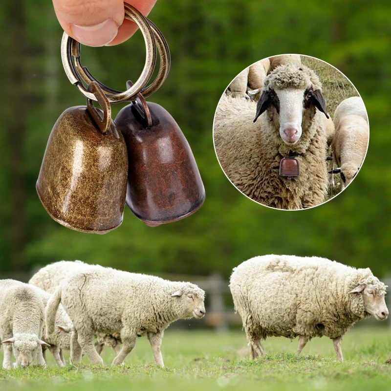 Grazing Iron Bell Anti Lost Bell Cow Horse Sheep Bell Retro Bell Dog Cat Collar Bell for Cattle Goat Farm Animal Sheep 1/2Pcs