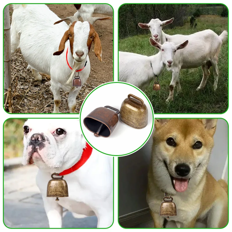 Grazing Iron Bell Anti Lost Bell Cow Horse Sheep Bell Retro Bell Dog Cat Collar Bell for Cattle Goat Farm Animal Sheep 1/2Pcs