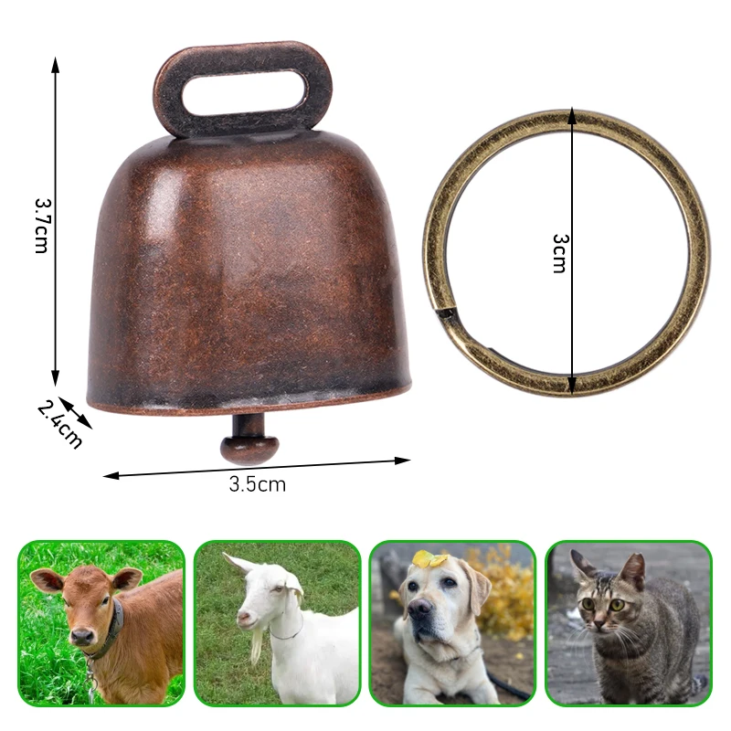 Grazing Iron Bell Anti Lost Bell Cow Horse Sheep Bell Retro Bell Dog Cat Collar Bell for Cattle Goat Farm Animal Sheep 1/2Pcs