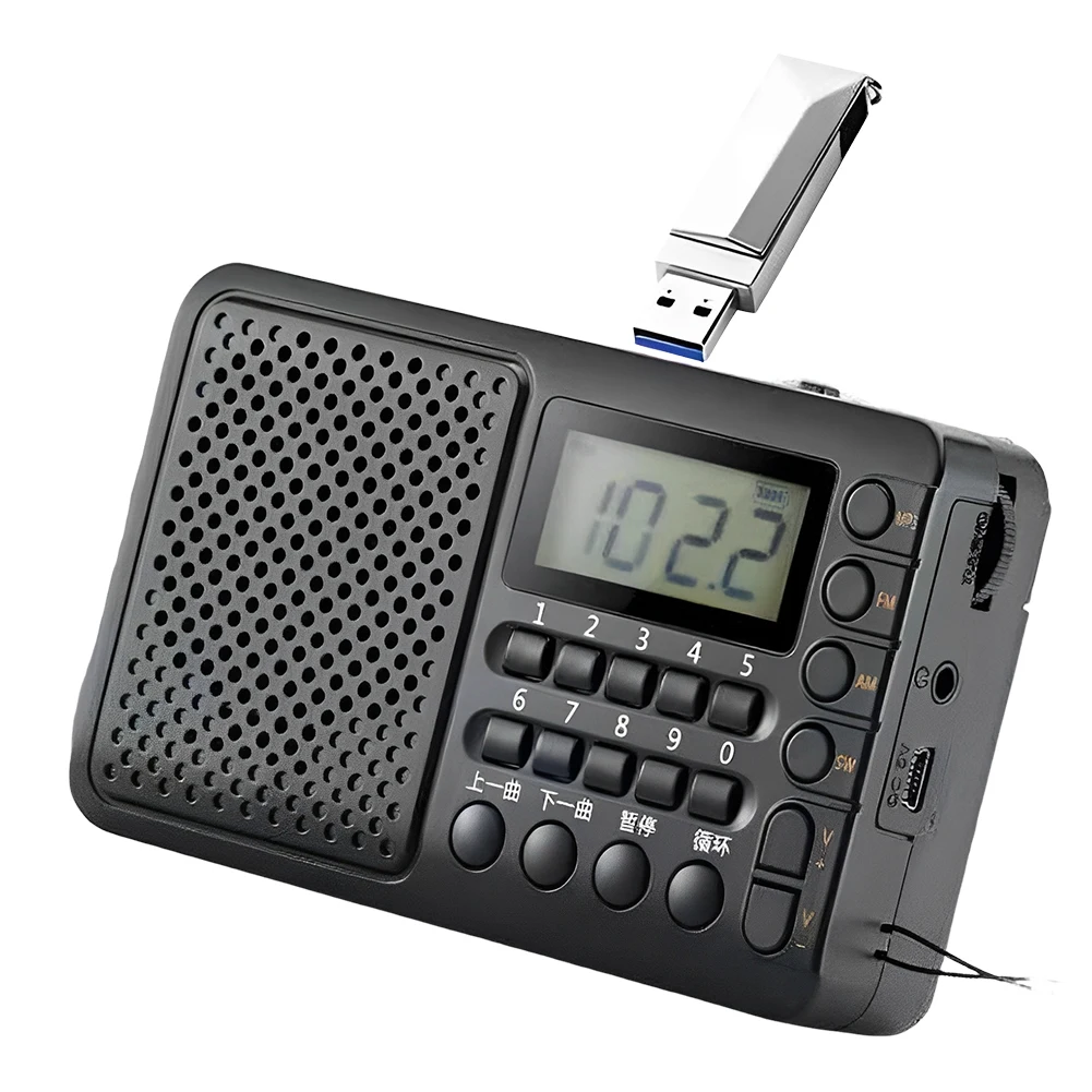 Full Band Radio with LED Screen Display Portable FM/AM/SW Receiver MP3 Music Player for Home Outdoor Gifts for Seniors Elderly
