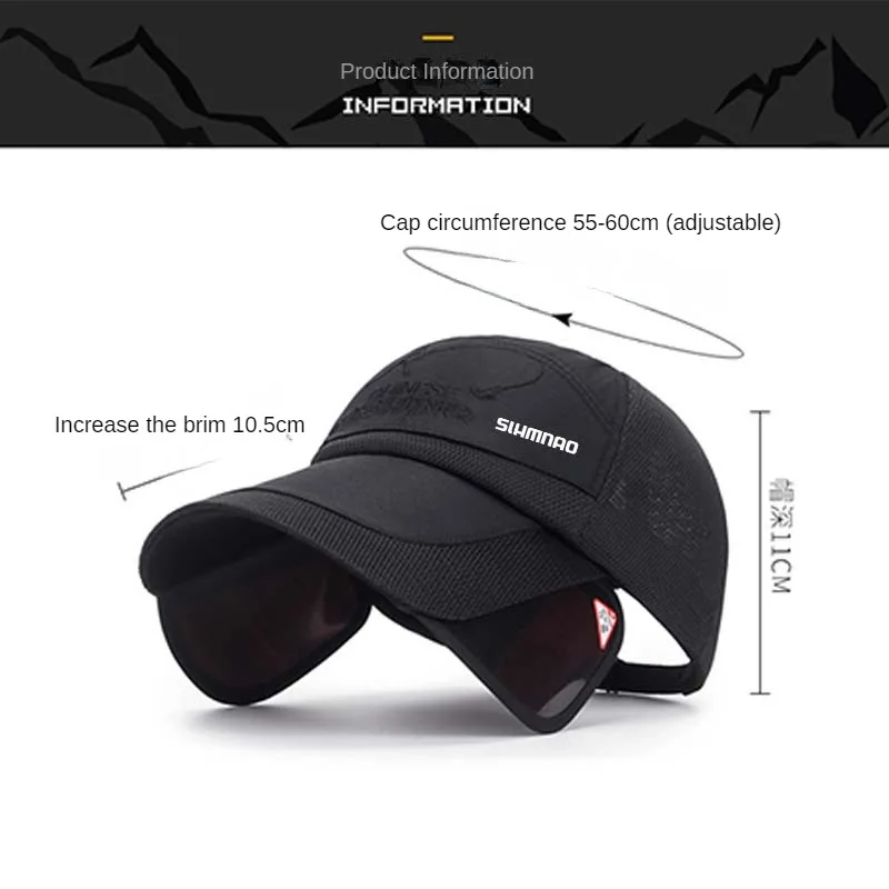 2025 Fishing Hat Summer Outdoor Fishing Sunscreen Baseball Hat Men's Mountaineering Hunting Sunshade Hat Bicycle Women's Hat