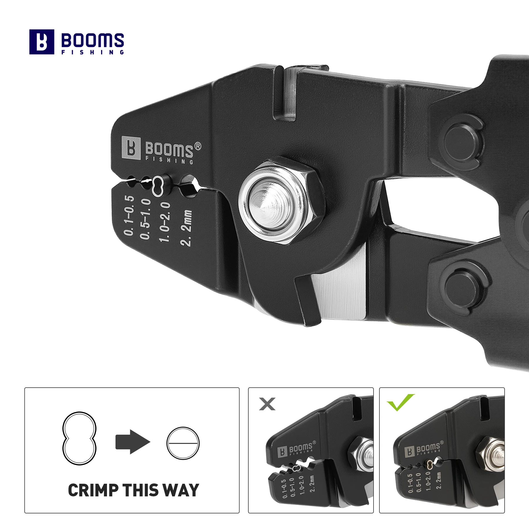 Booms Fishing XW40 Multifunction Fishing Crimping Pliers Tools Set Non-Slip Handle Fishing Crimping Tool with Crimp Sleeves Kits