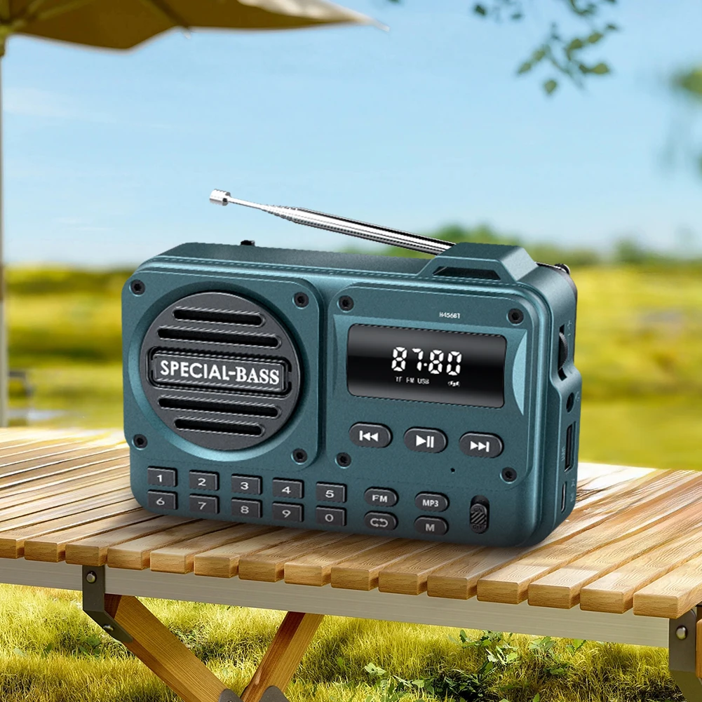 Portable Digital FM Radio Rechargeable Digital Radio Recorder with LED Display BT 5.4 Radio Speaker for Home Travel