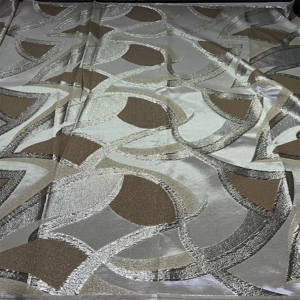 2025High QualityAfrican Nigerian Tulle Lace Fabric Organza Embroidery Guipure Brocade Jacquard Wedding Dresses Party Gowns 5Yard