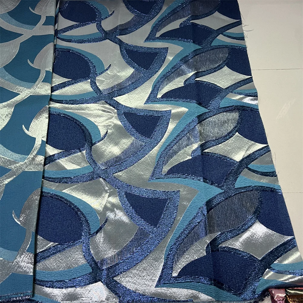 2025High QualityAfrican Nigerian Tulle Lace Fabric Organza Embroidery Guipure Brocade Jacquard Wedding Dresses Party Gowns 5Yard