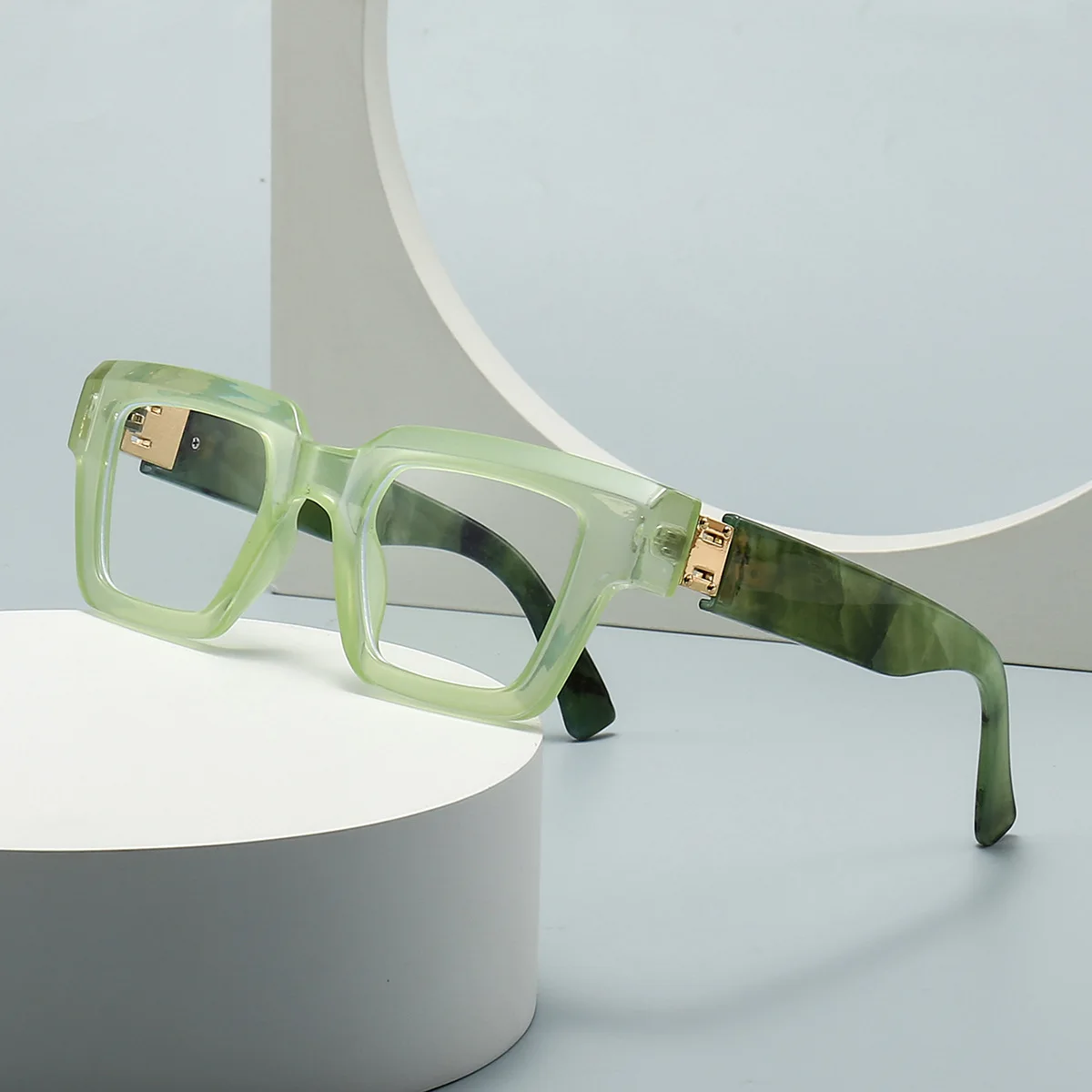 Fashion Large Frame Jelly Myopia Glasses Women 2025 Luxury Brand Square Black Glasses Ink Color Anti Blue Light Eyeglasses -2 -5