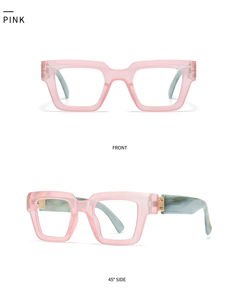 Fashion Large Frame Jelly Myopia Glasses Women 2025 Luxury Brand Square Black Glasses Ink Color Anti Blue Light Eyeglasses -2 -5