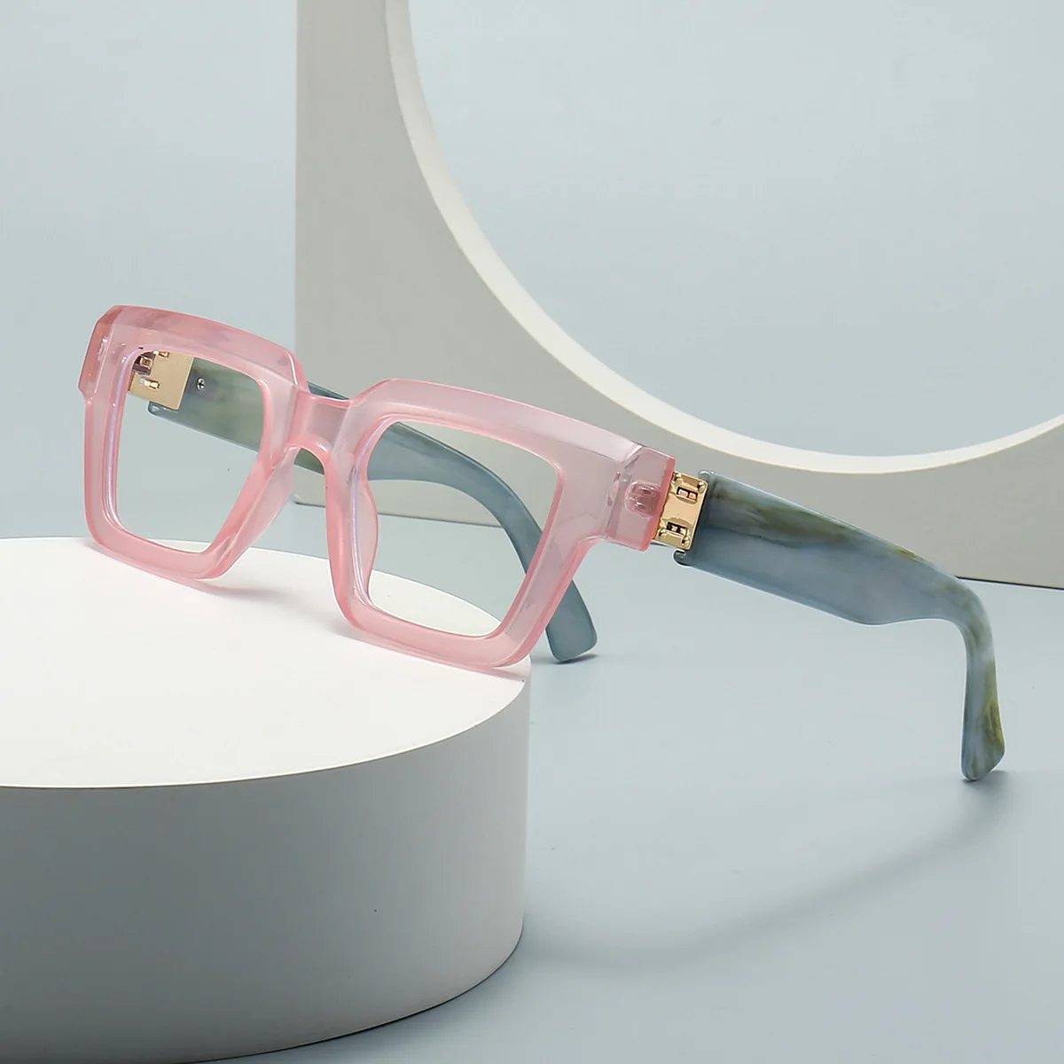 Fashion Large Frame Jelly Myopia Glasses Women 2025 Luxury Brand Square Black Glasses Ink Color Anti Blue Light Eyeglasses -2 -5