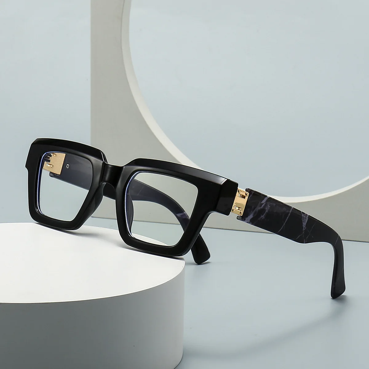 Fashion Large Frame Jelly Myopia Glasses Women 2025 Luxury Brand Square Black Glasses Ink Color Anti Blue Light Eyeglasses -2 -5