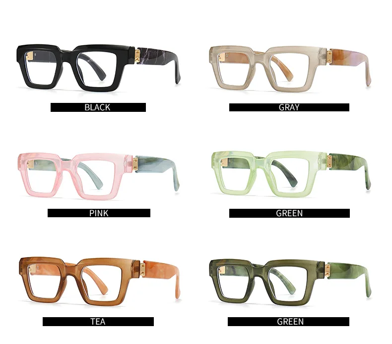 Fashion Large Frame Jelly Myopia Glasses Women 2025 Luxury Brand Square Black Glasses Ink Color Anti Blue Light Eyeglasses -2 -5