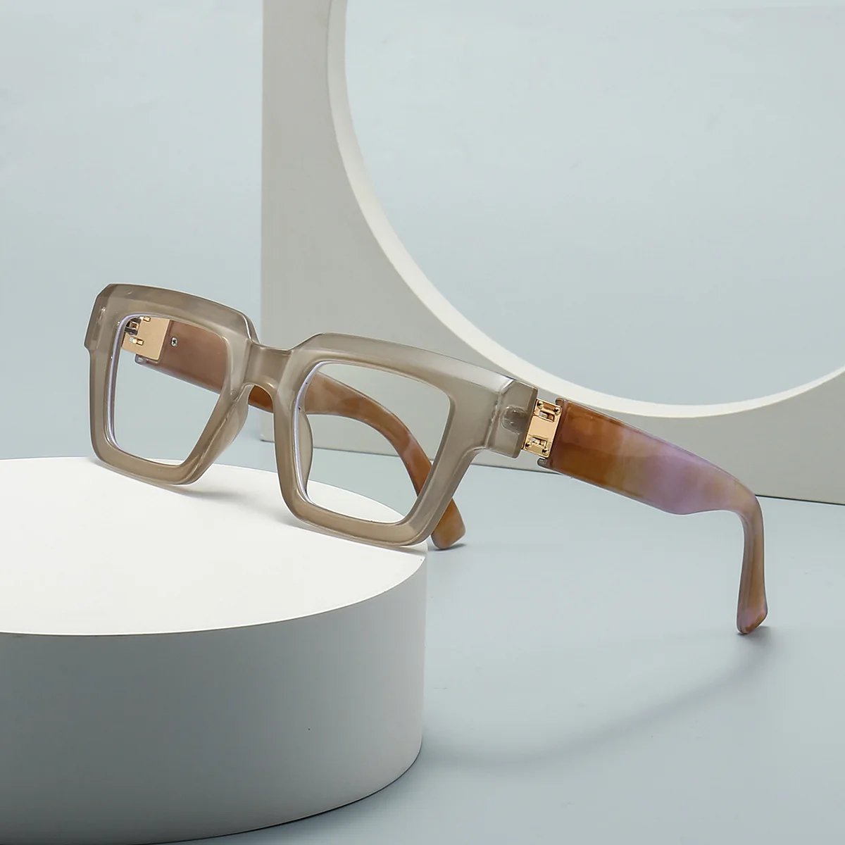 Fashion Large Frame Jelly Myopia Glasses Women 2025 Luxury Brand Square Black Glasses Ink Color Anti Blue Light Eyeglasses -2 -5