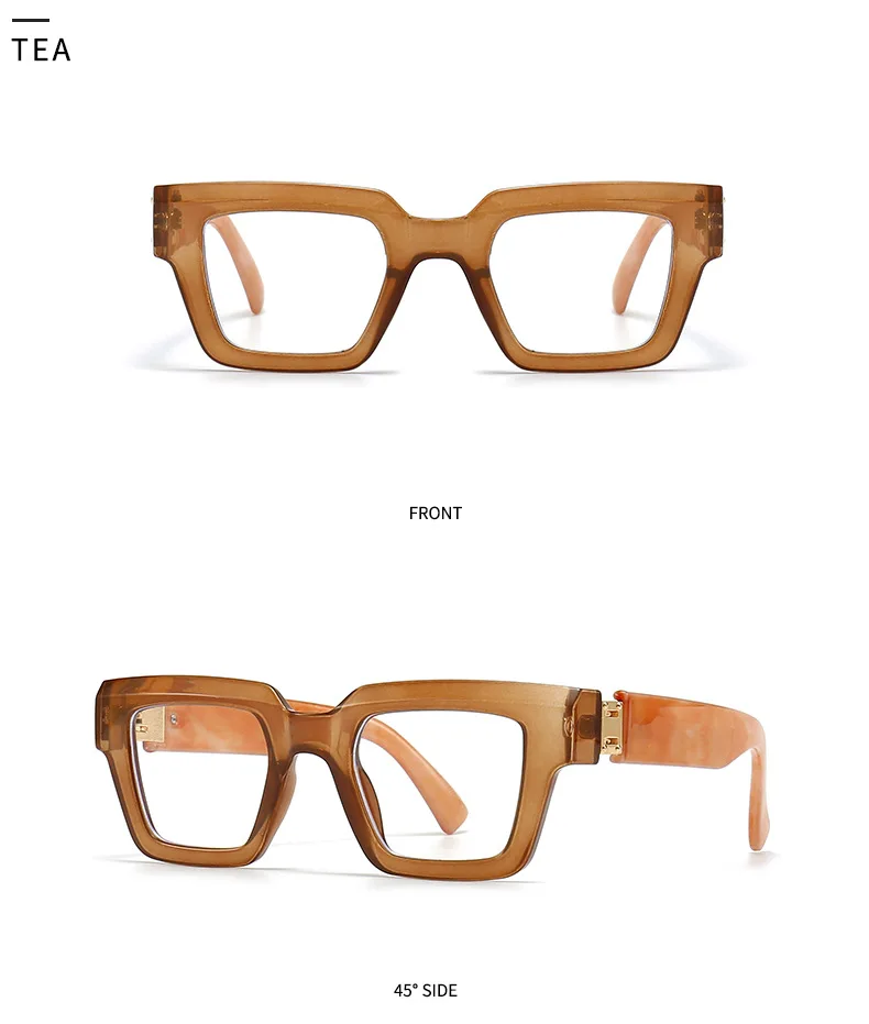 Fashion Large Frame Jelly Myopia Glasses Women 2025 Luxury Brand Square Black Glasses Ink Color Anti Blue Light Eyeglasses -2 -5
