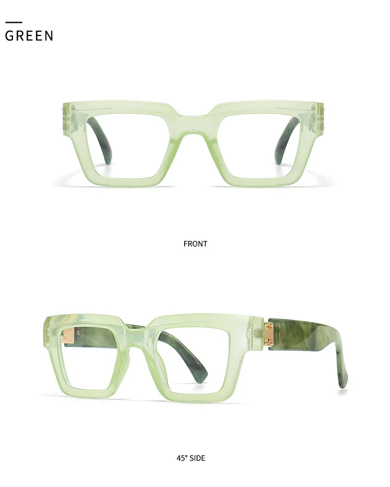 Fashion Large Frame Jelly Myopia Glasses Women 2025 Luxury Brand Square Black Glasses Ink Color Anti Blue Light Eyeglasses -2 -5