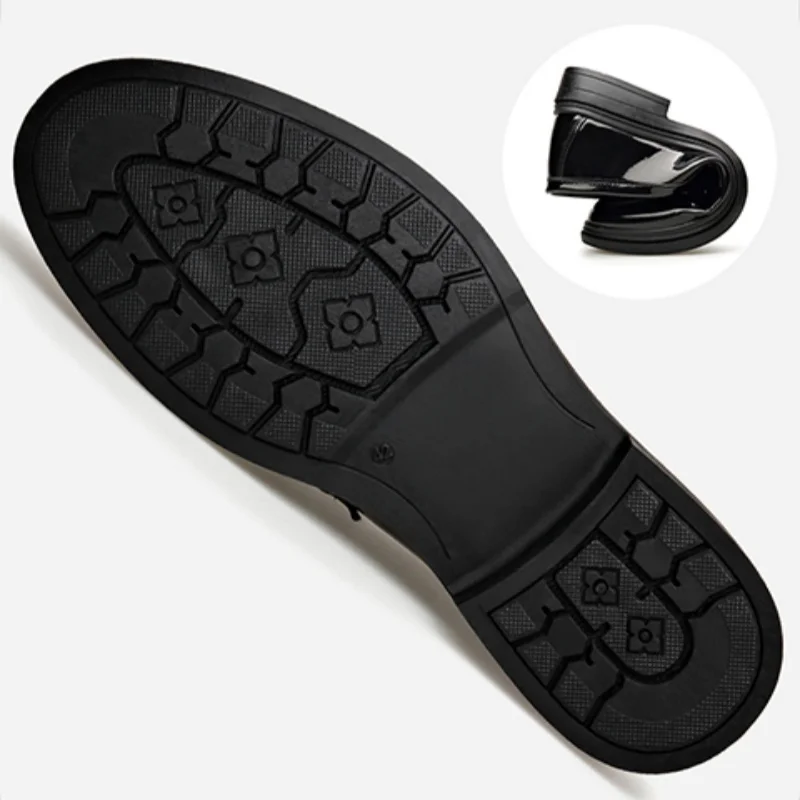 Patent Leather Mens Loafers Fashion Men‘s Casual Shoes Black Business Shoes Office Work Shoes Party Wedding Formal Dress Shoes