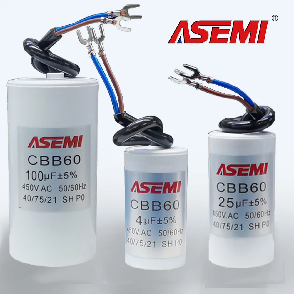 1PC CBB60 Capacitor 65uF 5UF 10UF 12UF 450V AC 5% Tolerance Motor Run Capacitors for Washing Machine And Water Pump