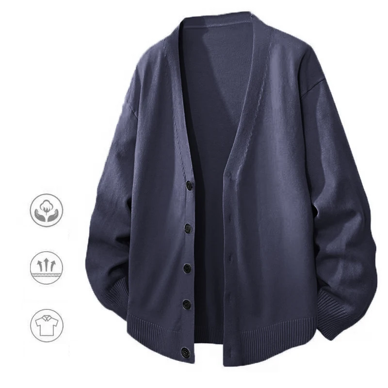 Animal Game Men's V Neck Cardigan Sweaters Casual Button Men's Cold Blouse Knitwear Outdoor Knit Long Cardigan Men Streetwear