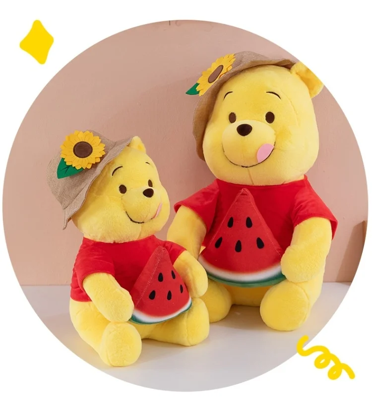 Watermelon Holding Winnie Bear Plush Toy Kawaii Cartoon Bear Stuffed Pillow Home Decoration  Pillow Sofa Cushion Birthday Gift