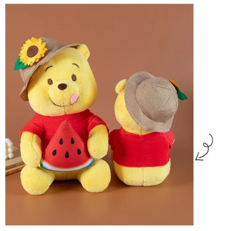 Watermelon Holding Winnie Bear Plush Toy Kawaii Cartoon Bear Stuffed Pillow Home Decoration  Pillow Sofa Cushion Birthday Gift